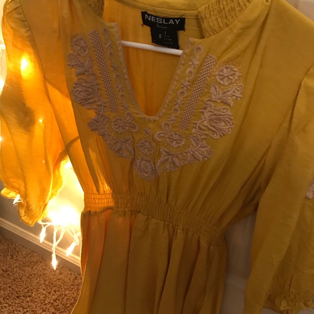 Mustard yellow Indian inspired dress - Picture 3 of 8